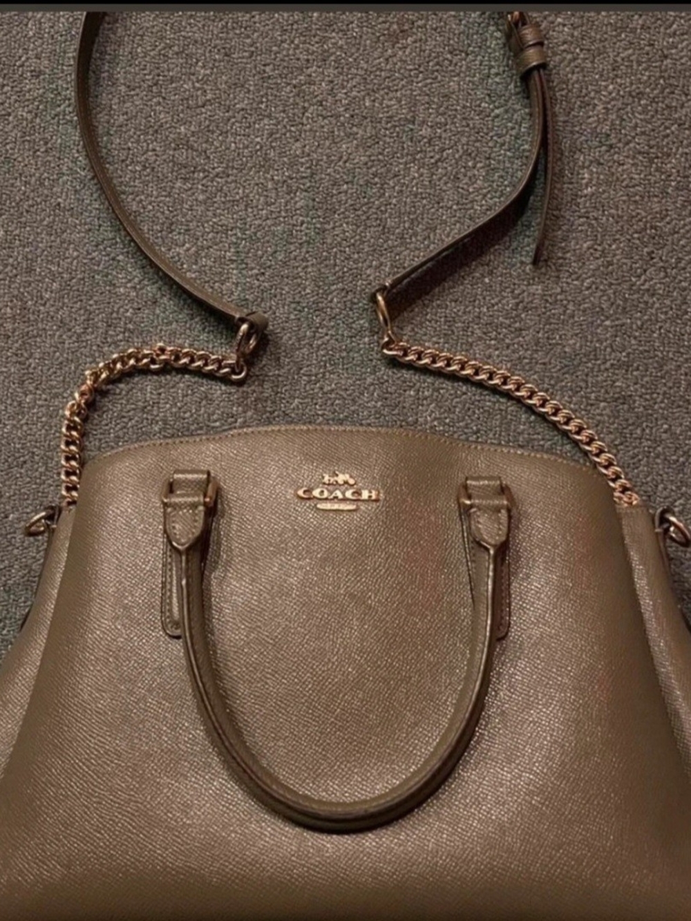 Coach Olivia Leather Dome Satchel in Brown